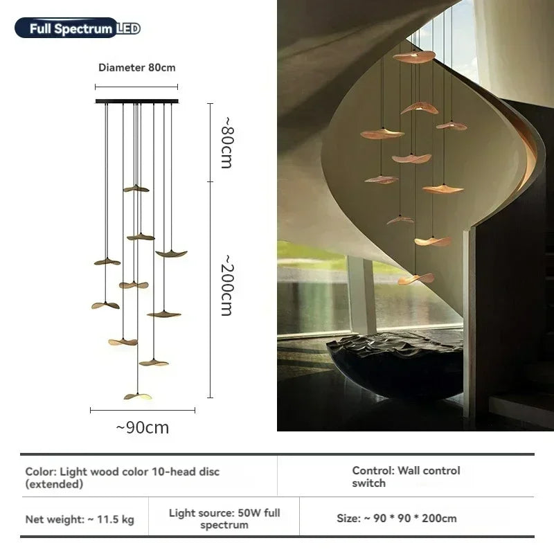 Designer Chinese Log Craft Chandelier