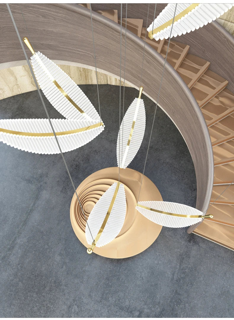 Luxury Modern Minimalist Leaf Art Chandelier