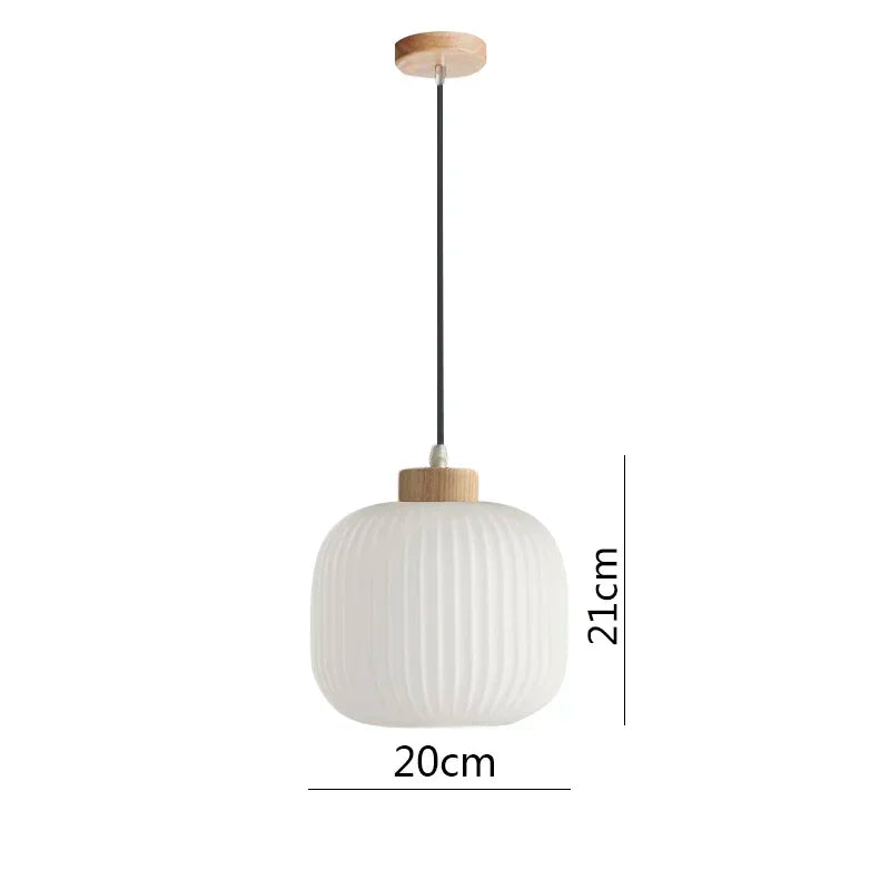 Japanese Wabi Sabi Style White Glass Lamp