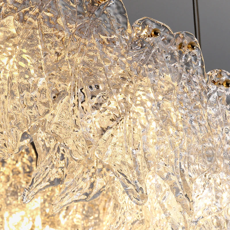 Luxury Single Tier Glass Crystal Lamp Chandelier
