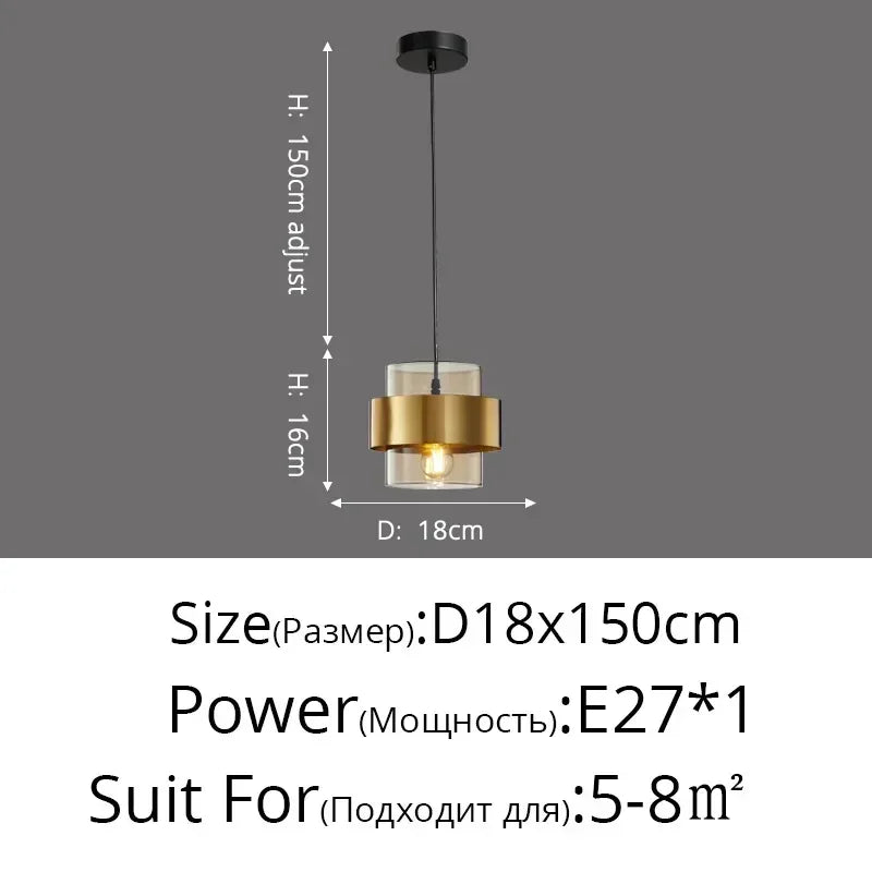 Postmodern Minimalist Creative Personality Led Pendant Lights Luxury Golden Aisle Restaurant Bedroom Bedside Small Chandelier