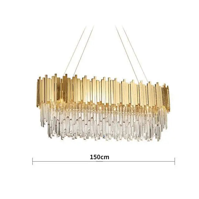 Luxury Gold Plated Crystal Led Pendant Lights