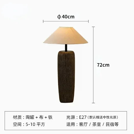 Ceramic Lamp Wabi-Sabi Style Vintage Japanese Floor Lamp