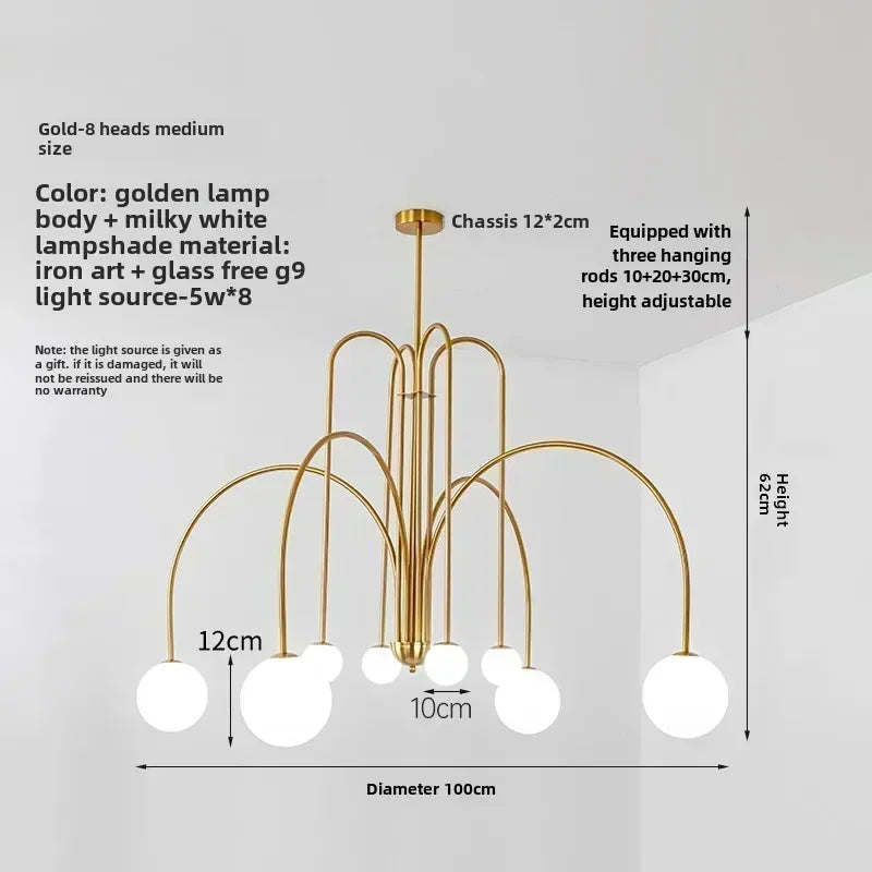 Nordic Retro LED Iron Ceiling Chandelier