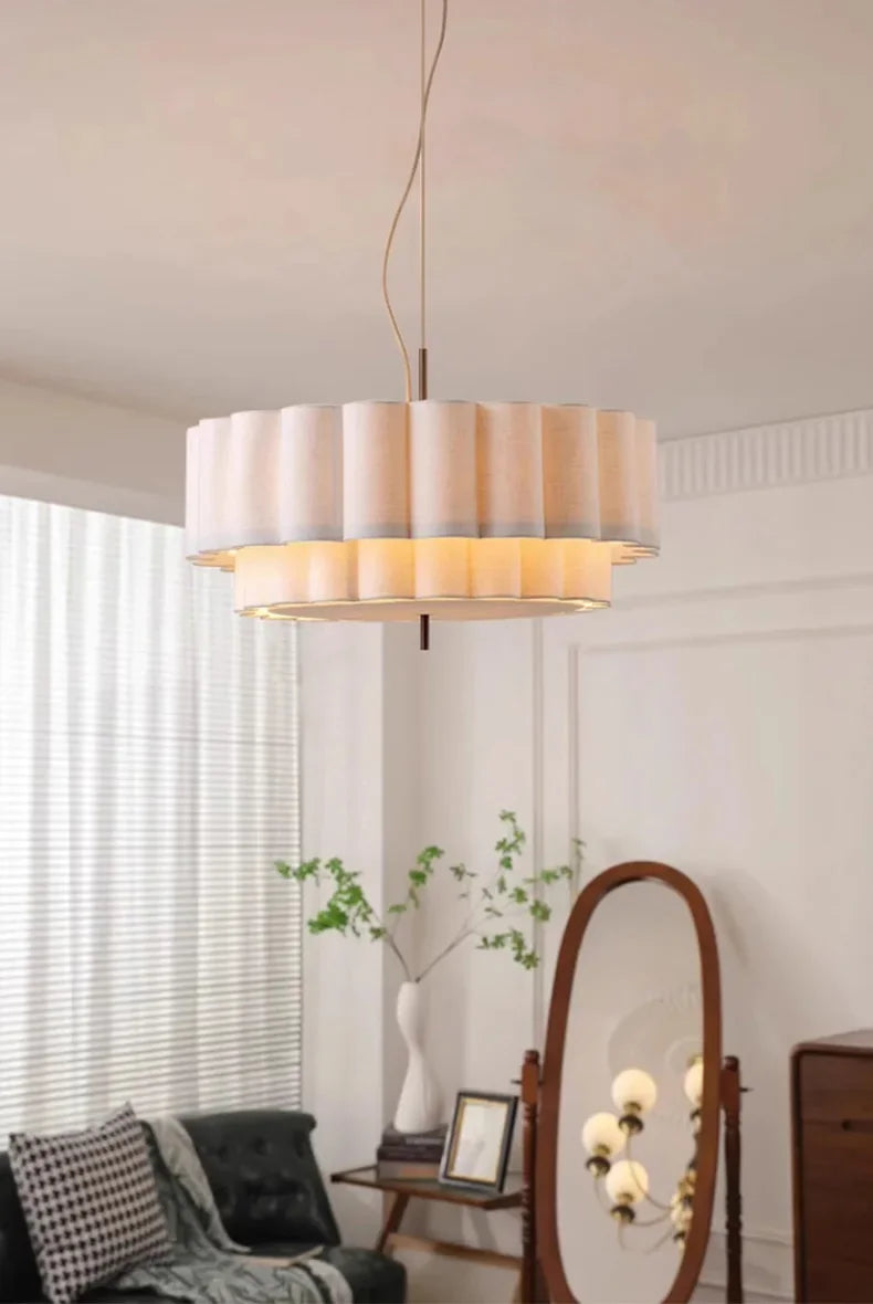 Folia Fabric Pendant lamp Bohemia Large Linen Lamp Wabi Sabi Living Dining room Bedroom lamp B&B Decoration Lounge room Lamp