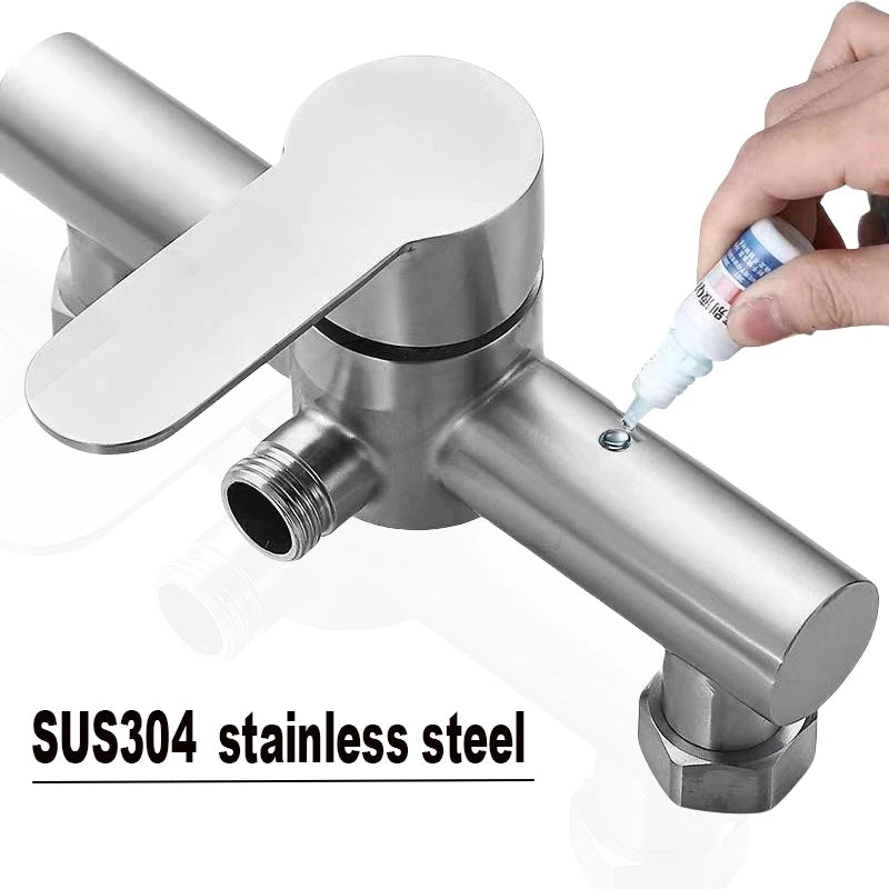 SUS304 stainless steel bathroom shower faucet wall-mounted shower cylinder faucet hot and cold water control valve switch faucet