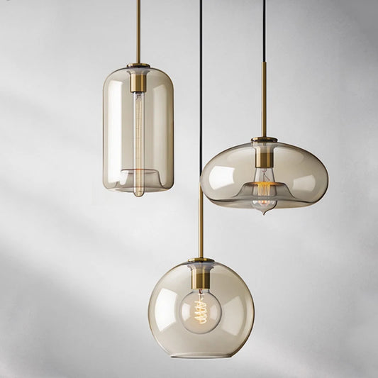 Modern Industrial Loft Hanging Glass Pendant Light