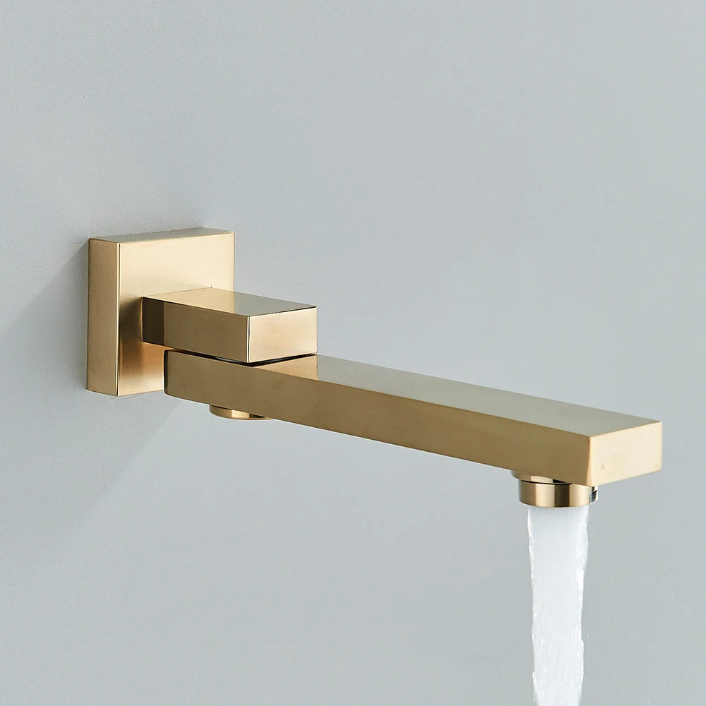 Brushed Gold Digital Display Concealed Shower System 2/3 way Shower Set Hydropower Mixer Swivel Spout Built in Wall Shower Taps