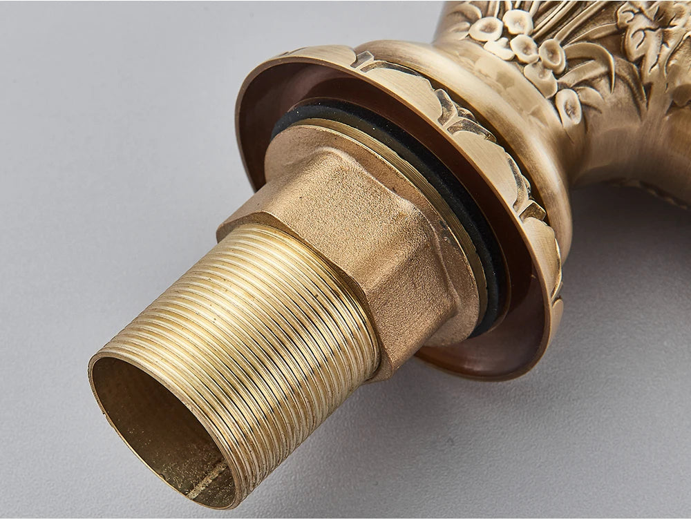 POIQIHY Basin Faucets Antique Brass Faucet Basin Carving Tap Rotation Single Handle Tap  Mixer Taps Bathroom Vessel Sink Faucet