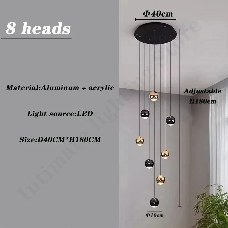 Pendent Lamp Stairs Chandelier lighting Living room Modern Pendant Lights for Kitchen Island Lustre stairs Hanging Ceiling Lamp