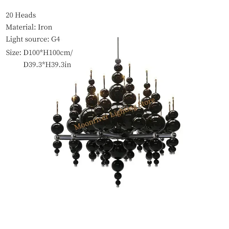 Black Metal Bubble Luxury Ceiling Pendant Lamp