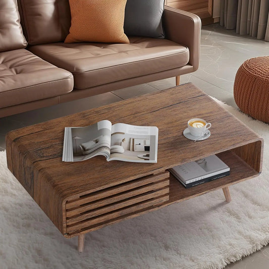 Mid Century Modern Coffee Table with Storage