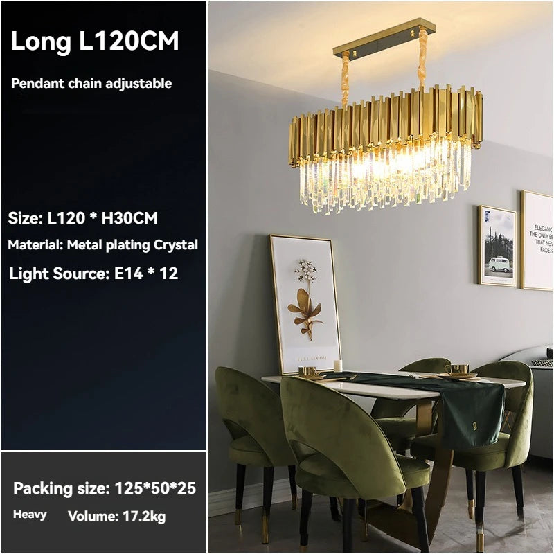 Gold Crystal LED Chandelier Lighting