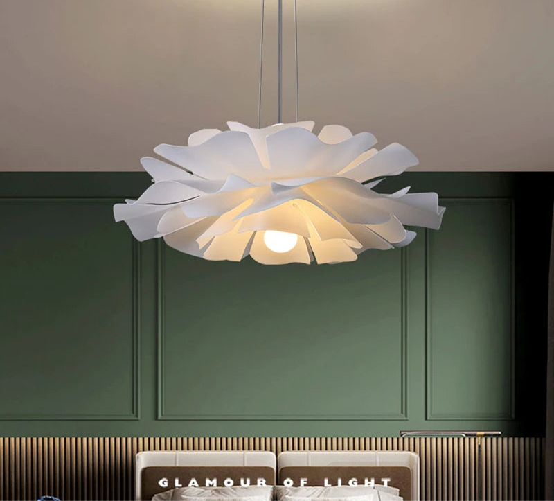 Nordic modern living room dining room simple white romantic flower chandelier girls' room creative bedroom chandelier