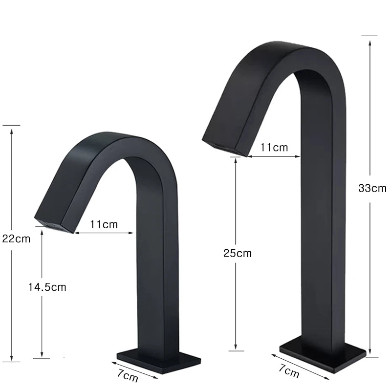 OXG Black/Chrome Smart Sensor Basin Faucet Automatic Sensor Waterfall Basin Sink Faucet Bathroom Faucet Washbasin Faucet
