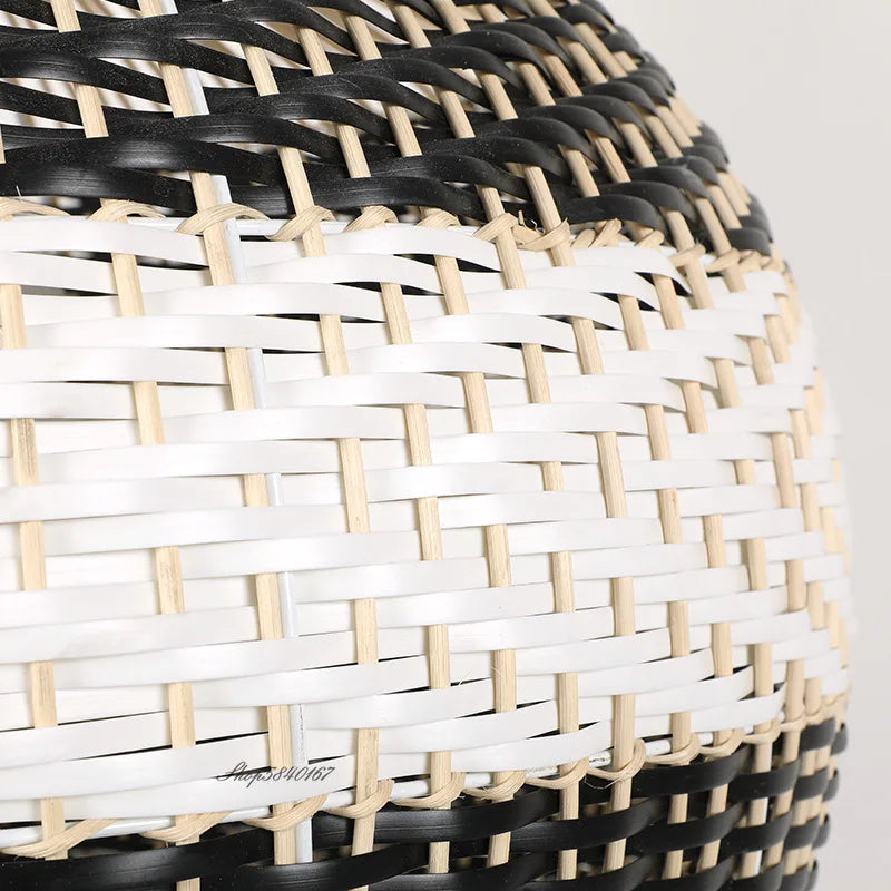 New Rattan Pendant Lights Creative Color Matching Rattan Lamp Chinese Style Luminaire for Dining Room Restaurant Suspension Lamp