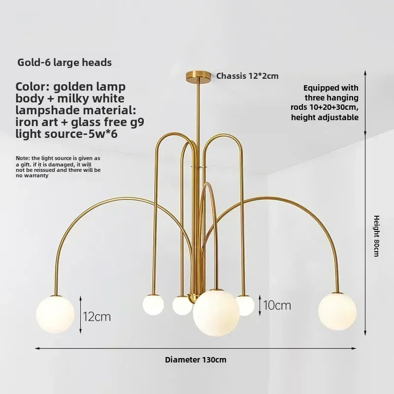 Nordic Retro LED Iron Ceiling Chandelier