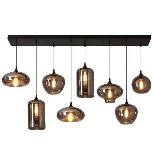 Postmodern Grey Glass LED Pendant Lights