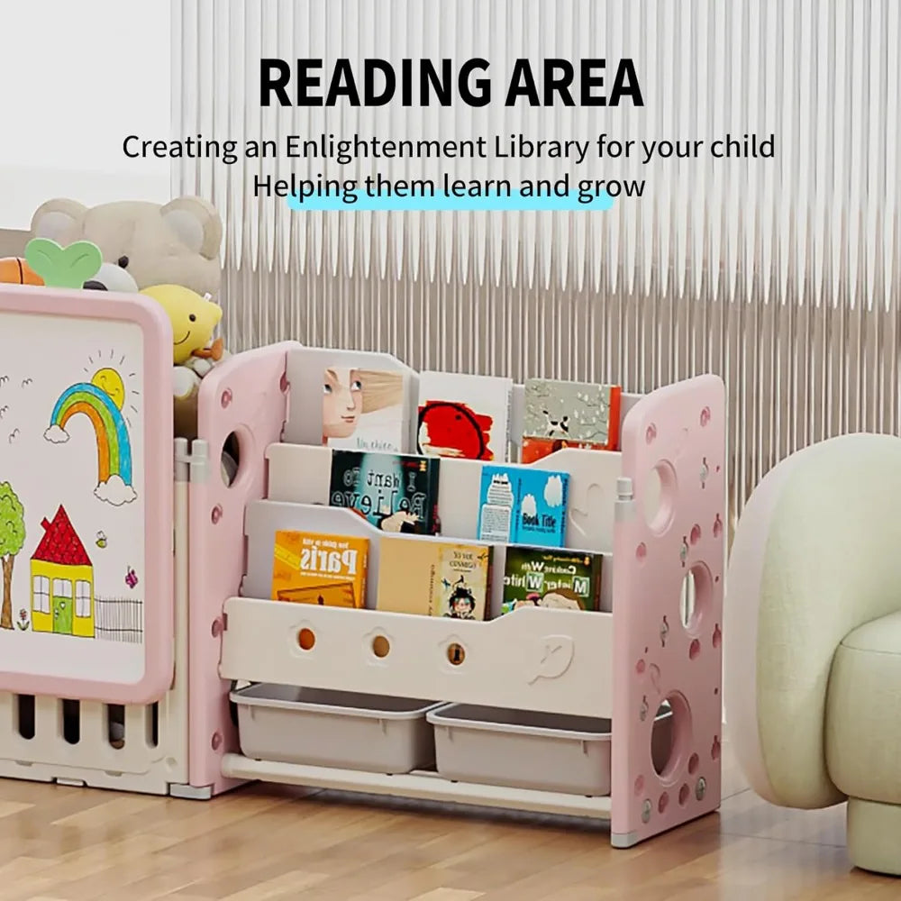 Kids Multifunctional Toy Storage Organizer 3-Tier Bookshelf