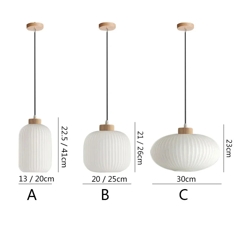 Japanese Wabi Sabi Style White Glass Lamp