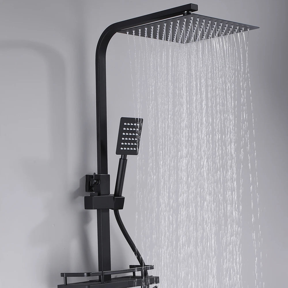 Long Spout Black Shower Faucet Cold Hot Multifunction 304 Stainless Steel Bathroom Bathtub Tap With Spray Bidet