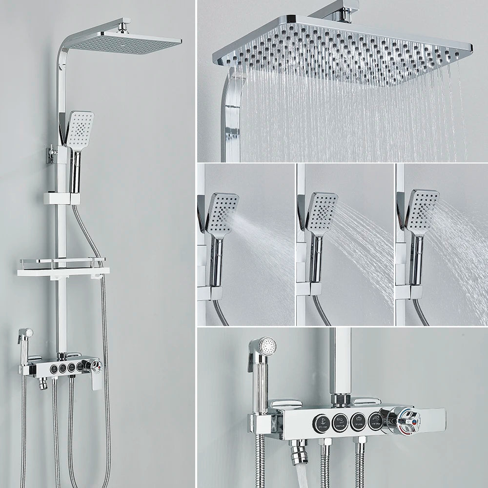 Promotion Shower Faucet Floor Mounted Bathtub Faucet Wall Bath Shower Set Ship From Brazil / EU /CA/MX Warehouse