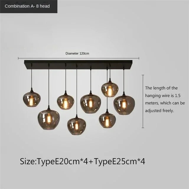 Modern Glass Chandeliers For Dining Tables Living Room Kitchen Office Coffee Hanging Lamp Nordic Home Pendan Light