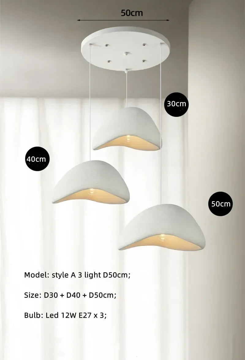 Japanese Wabi-sabi Style Living Room Chandeliers Dining Room Bar Lights Nordic Designr Curve Pendant Lights LED Home Decoration