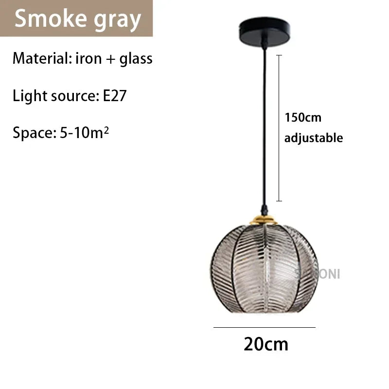 Nordic Modern Striped Glass Chandelier