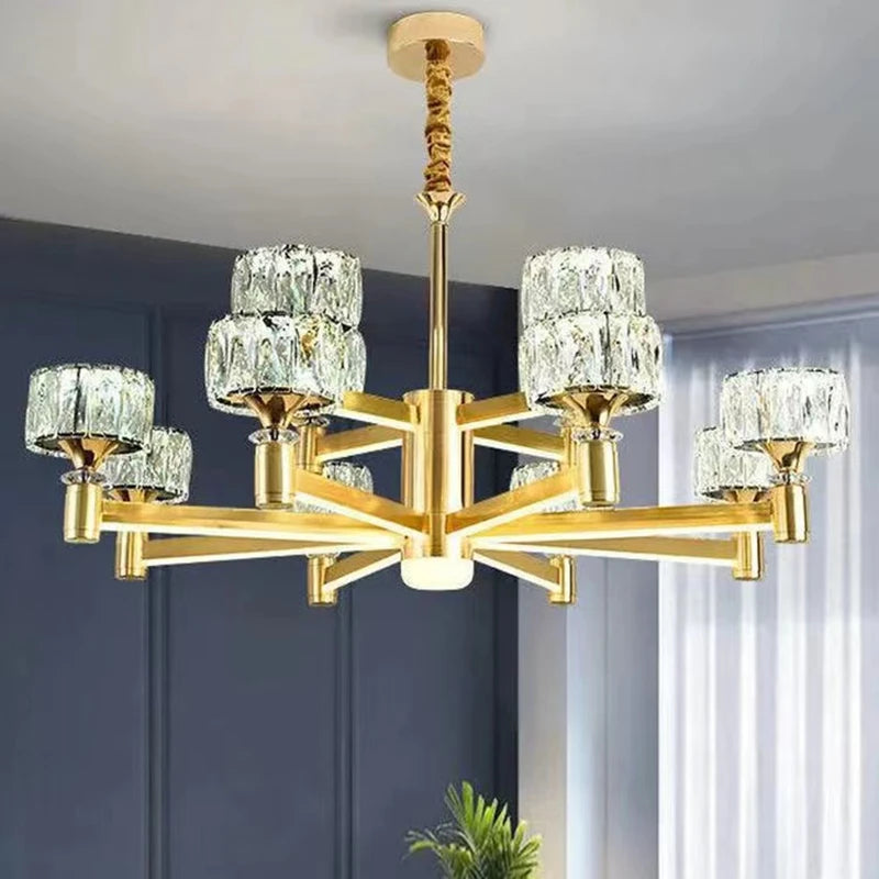 Nordic LED Luxury Living Room in Gold and Black