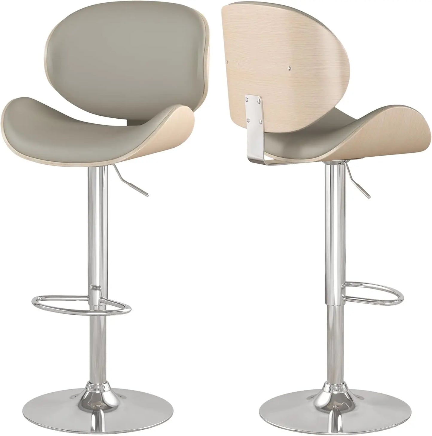 Set of 2 Swivel Adjustable Height Barstools