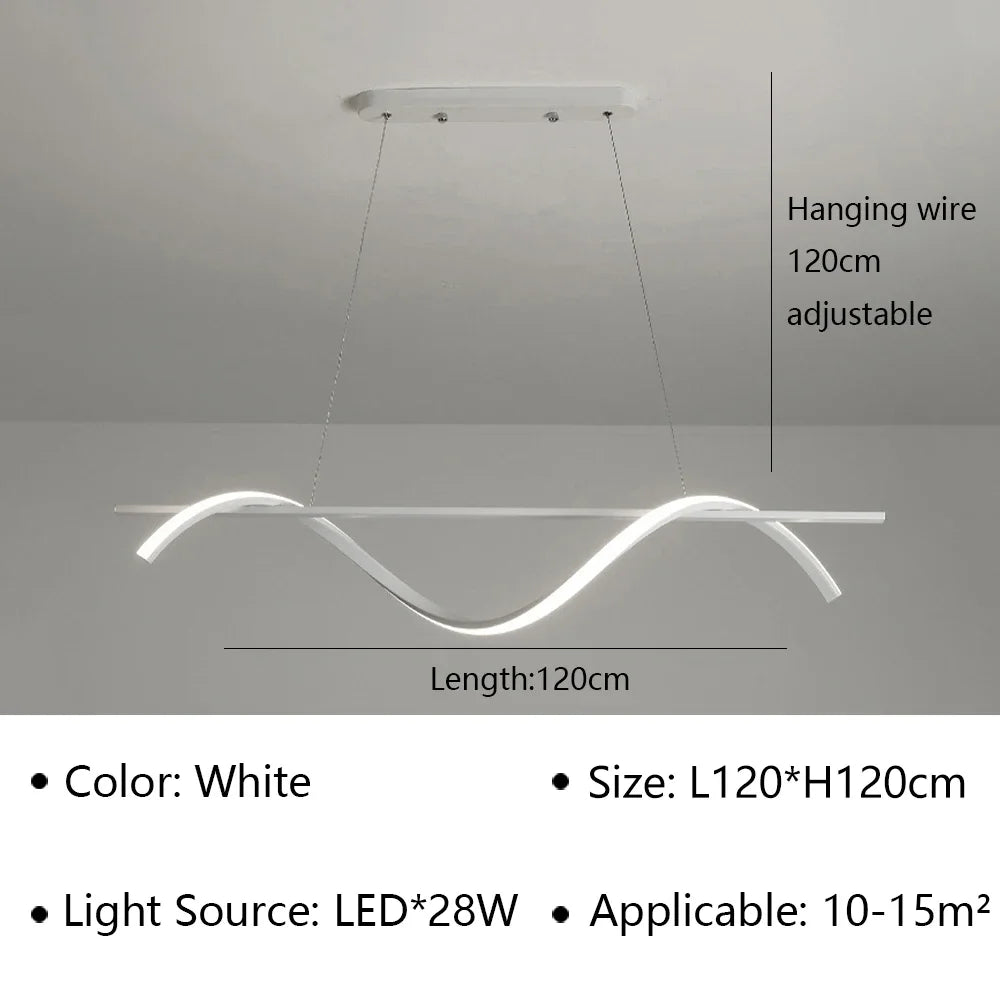 Modern Linear and LED Rope Pendant Lamp