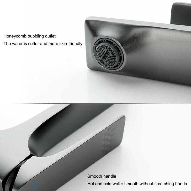 Wanmivezlo Modern Bathroom Sink Faucet Single Handle Deck Mounted Wash Basin Water Tap Hot And Cold Mixer