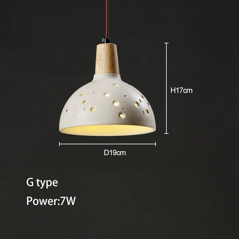 Led Pendant Light Bedroom Bedside Chandelier High Concrete Cement Ceiling Hanging Lamp Restaurant Bar Art Loft Designer Lighting