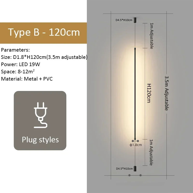 Linear Pendant Light Black Hanging Lamp