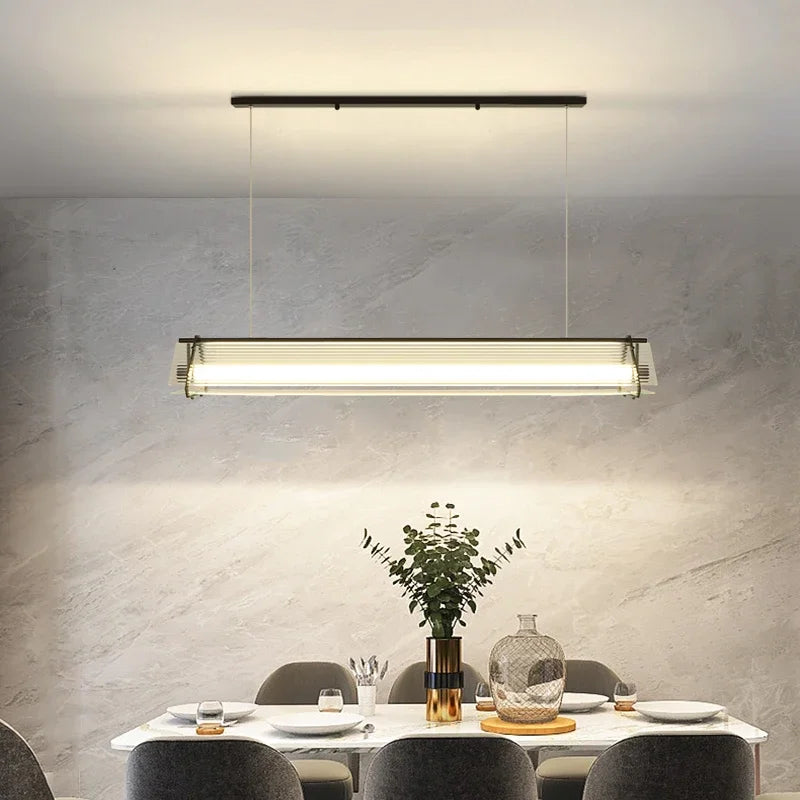 Nordic Led Long Tube Glass Pendant Lights