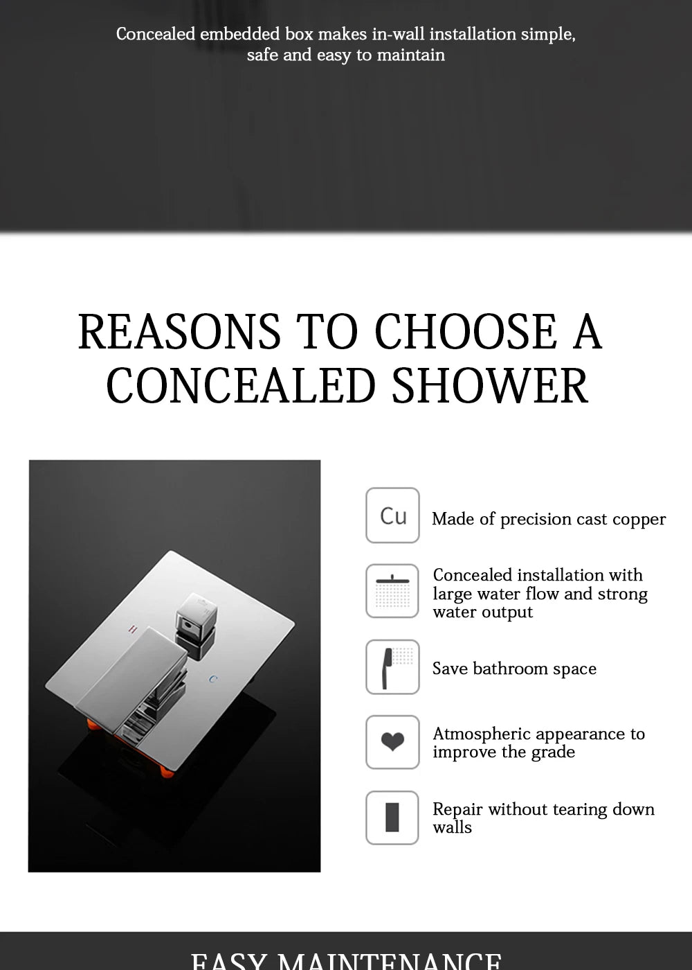 Thermostatic Shower Faucet Chrome Waterfall Rain Shower