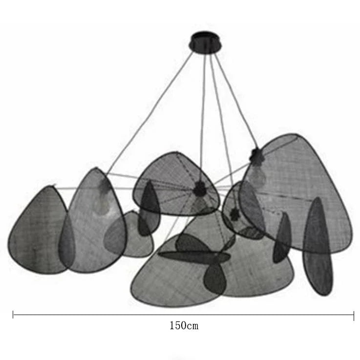 New Chinese Style Pendant Lights Black Rattan Suspension Luminaire for Restaurant Dining Room Home Decor Designer Light Fixtures
