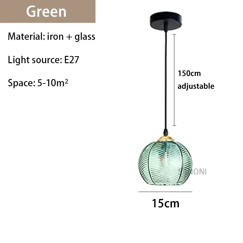 Nordic Modern Striped Glass Chandelier