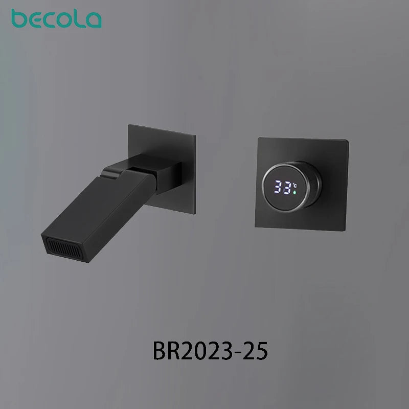 Digital display concealed in wall mounted basin, wash basin faucet  Faucet Single Handle Hot Cold Washbasin Basin Sink Faucet