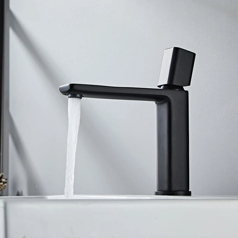 Becola Basin Sink Bathroom Faucet Deck Mounted Hot Cold Water Basin Mixer Taps Brush Golden Matte Black Lavatory Sink Tap Crane