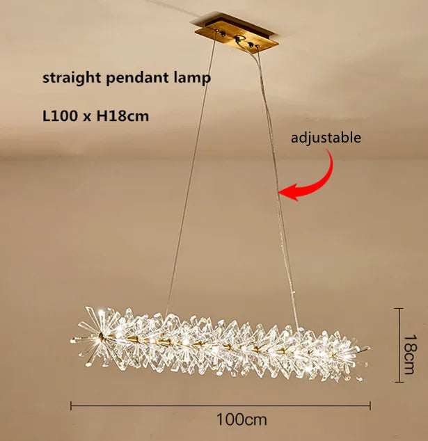 Modern lustre Flower Crystal Chandelier Nordic Luxury Hanging Lamp Indoor Lighting Home Decor For Living Room Bedroom Restaurant