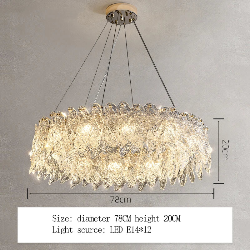 Luxury Single Tier Glass Crystal Lamp Chandelier