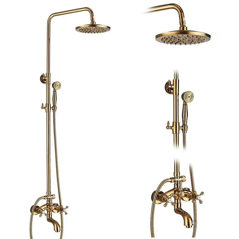 Europe discoun Concealed Shower Faucet Set Embedded Cartridge Faucet Rainfall Shower Head Rotate/Waterfall Bath Spout Mixer Tap
