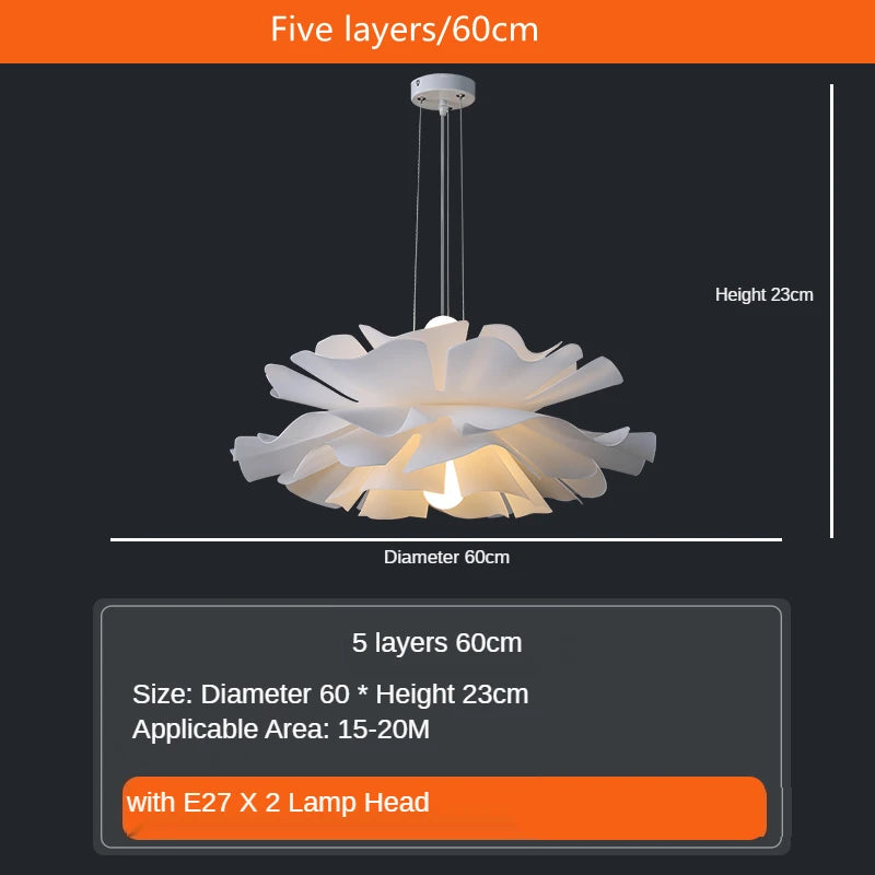 Modern Minimalist Flower LED Wave Pendant Lamp