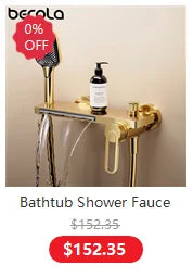 Becola Basin Sink Bathroom Faucet Deck Mounted Hot Cold Water Basin Mixer Taps Brush Golden Matte Black Lavatory Sink Tap Crane