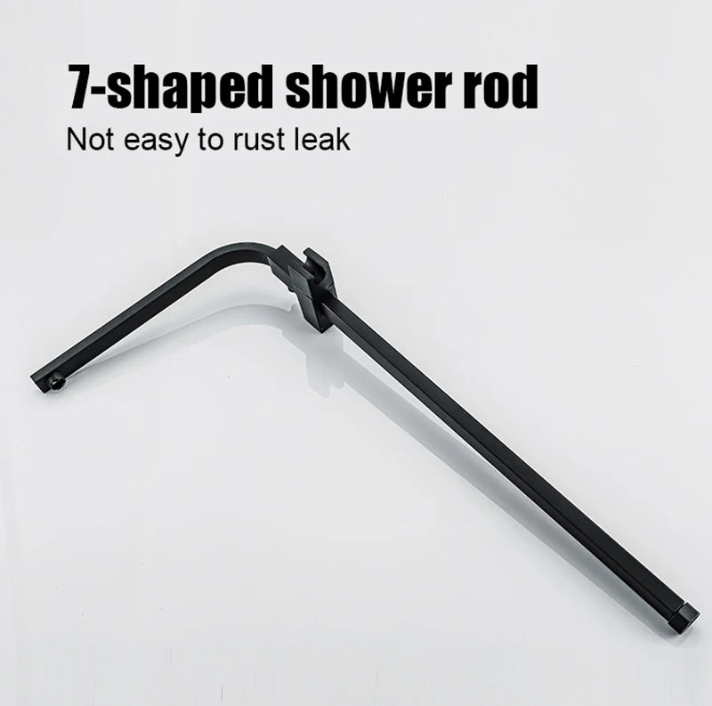 Bathroom Shower Set Black Gold Rain Shower Faucet Thermostatic Digital Display Shower Mixer Taps Copper Shower Systems for Bath