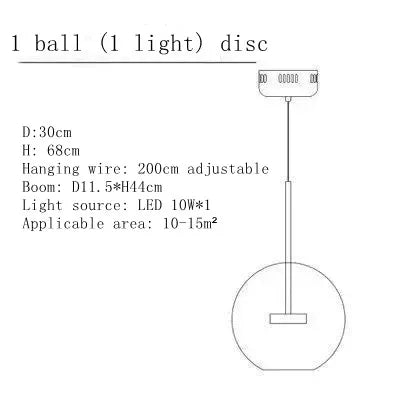 Modern Art Deco Glass Bubble Chandelier Customized Living room Droplight for Children Dining room Bar Indoor Decor Light Fixture