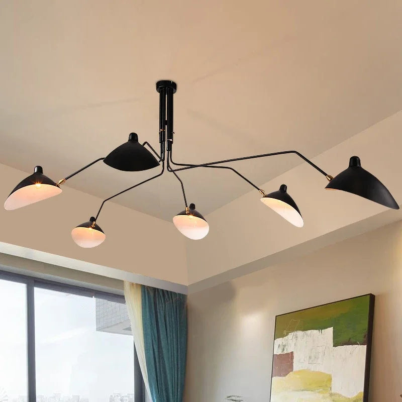 Nordic Retro Multi heads Pandent Lamp Simple Design Ceiling  Postmodern Home Lighting Living Room Led Luminaire