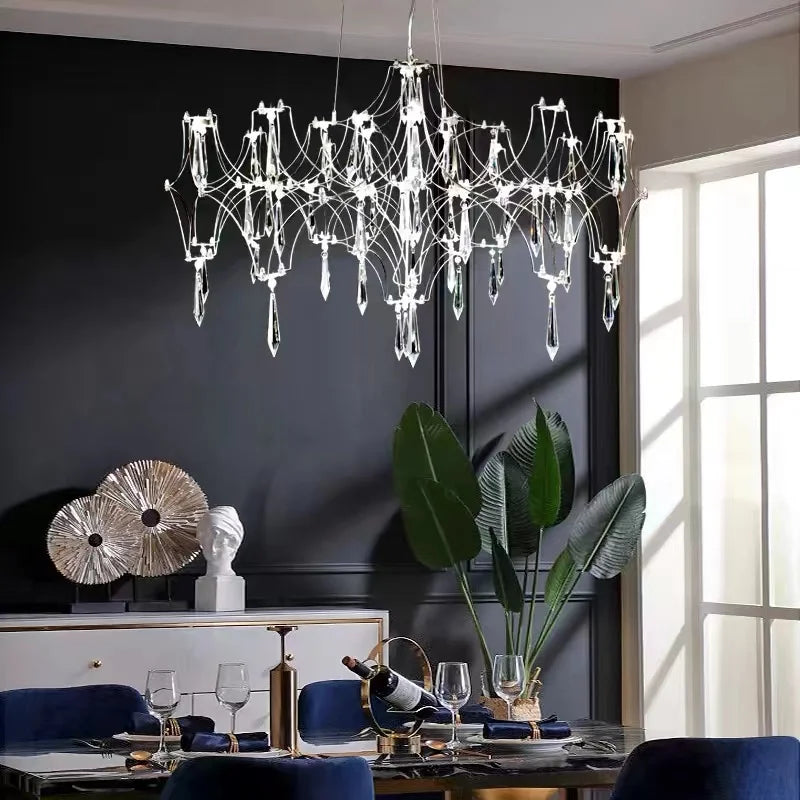 Starry Firefly Crystal Chandelier Living Room Light
